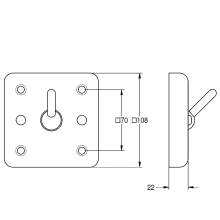KWC Kleiderhaken, HEAVY DUTY, Edst, 108x108x52 mm, Befestigung Von Vorn