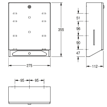 KWC Papierhandtuchsp, RODAN, Edst, 275x355x112 mm, Aufputz