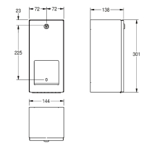 KWC Wc-doppelrollenhalter, RODAN, Edst, 144x301x138 mm, Aufputz