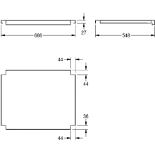 KWC Ablage, MAXIMA, Edelstahl, für Untergestell, 686x555 mm