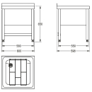 KWC Standausguss, SIRIUS, Edelstahl, 650x650x598 mm,...
