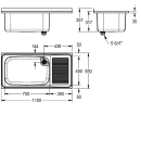 KWC Mehrzweckbecken, SIRIUS, Edelstahl, 1100x357x550 mm,...