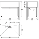 KWC Werkraumbecken, SIRIUS, Edelstahl, 1000x800x600 mm,...