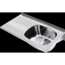 KWC Mehrzweckbecken, SIRIUS, Edelstahl, 1000x230x500 mm, Ablagefläche Links