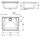 KWC Mehrzweckbecken, SIRIUS, GFK, 500x220x400 mm, Decorgrau