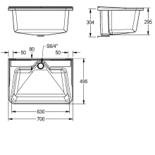 KWC Mehrzweckbecken, SIRIUS, GFK, 700x320x495 mm, Decorgrau