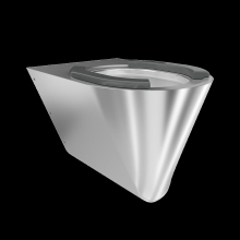 KWC T-WC, CAMPUS, Edelstahl, Wandhängend, 360x365x500 mm, Sitzbacken