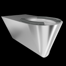 KWC T-WC, CAMPUS, Edelstahl, Wandhängend, 360x363x700 mm, Barrierefrei, Sitzbacken