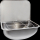 KWC Ausgussbecken, SIRIUS, Edelstahl, 436x190x339 mm, Klapprost und Spritzwand
