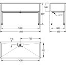KWC Werkraumbecken, SIRIUS, Edelstahl, 1500x800x600 mm,...