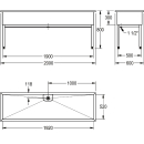 KWC Werkraumbecken, SIRIUS, Edelstahl, 2000x800x600 mm,...