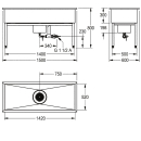 KWC Werkraumbecken, SIRIUS, Edelstahl, 1500x800x600 mm,...