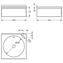 KWC Einzelwaschtisch, ANIMA, Edelstahl, 450x175x450 mm,...