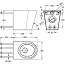 KWC T-WC, HEAVY DUTY, Edst, Hw.-mont, 360x400x500 mm,...