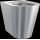 KWC T-WC, HEAVY DUTY, Edst, Hw.-mont, 360x400x500 mm, ohne Sitz, S. Bodenlang
