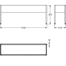 KWC Untergestell, SIRIUS, Edelstahl, 2140x870x518 mm,...