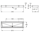 KWC Reihenwaschanlage, PRESTIGE, Edst, 2100x150x570 mm, 3...