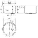 KWC Rundbecken, RONDO, Edelstahl, 340x187 mm, O....
