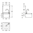 KWC Einzelwaschtisch, ANIMA, Edelstahl, 305x501x268 mm,...