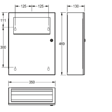 KWC Hygieneabfallbehälter, RODAN, Edst, 350x469x130 mm, Aufputz, Ca. 6 l