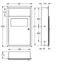 KWC Hygieneabfallbehälter, RODAN, Edst, 401x659x130...