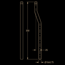 KWC Urinal-spülrohrverlängerung, 350 mm, Kröpfung 25 mm