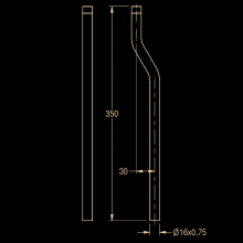 KWC Urinal-spülrohrverlängerung, 350 mm, Kröpfung 30 mm
