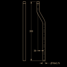 KWC Urinal-spülrohrverlängerung, 350 mm, Kröpfung 35 mm