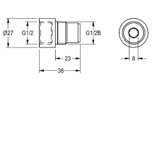KWC Anschlussadapter, für Up-ventil DN15