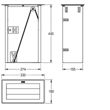 KWC Papierhandtuchspender, RODAN, Edst, 330x445x180 mm, Einbau Von Oben/vorn