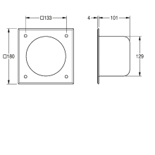 KWC Wc-rollenfach, HEAVY DUTY, Edst, 180x180x105 mm, Unterputz, für 1 Rolle