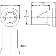KWC Kommunikationsstopper, CAMPUS, PE, Anschluss An Wc-rohre DN 100