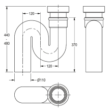KWC Siphon, CAMPUS, Kunststoff, Abgang Senkrecht, DN100