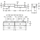 KWC Waschrinne, WASHINO, MIRANIT, 2100x340x470 mm, 4...