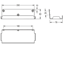KWC Ablage, HEAVY DUTY, Edelstahl, 213x60x80 mm, Aufputz