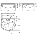 KWC Handwaschbecken, ANIMA, Edelstahl, 550x155x450 mm, m....