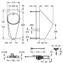 KWC Urinal, HEAVY DUTY, Edst, Auto. Sp, 313x732x341 mm,...