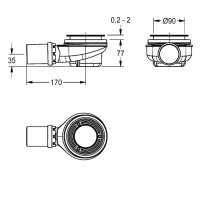KWC Duschwannenablauf, CAMPUS, D 90 mm, Kunststoff, Tauchrohr und Siphon