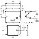 KWC Mehrzweckbecken, SIRIUS, Edelstahl, 660x250x460 mm,...