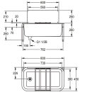 KWC Mehrzweckbecken, SIRIUS, Edelstahl, 800x260x450 mm,...