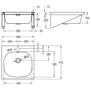 KWC Einzelwaschtisch, ANIMA, Edelstahl, 400x200x412 mm,...