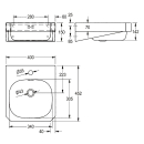 KWC Einzelwaschtisch, ANIMA, Edelstahl, 400x150x452 mm,...