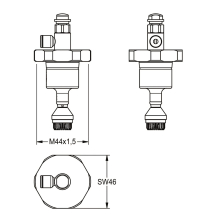 KWC Oberteil, für Wc-spüler DN20 m. AG I, Fernbetätigt, 2000104384