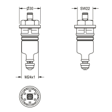 KWC Funktionsteil, AQUALINE, für Wc-spüler DN15, 2000104394