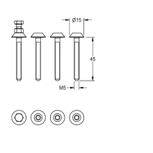 KWC Sicherheitsschraube, M5x45, 2000104692