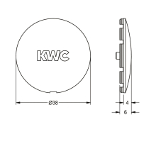 KWC Firmenplakette, Grau, Logo, 2000104734