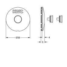KWC Firmenplakette, Weiß, Farbstopfen, 2000104793