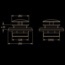KWC Haubenablaufventil, FUTURA Exklusiv, DN50, 2000105065