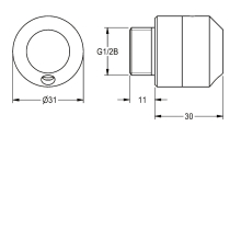 KWC Entleerungsventil, AQUAMIX, für Wandbatterie, 2000105095