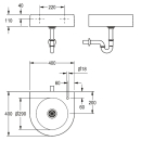 KWC Wandtrinkbrunnen, ANIMA, MIRANIT, 400x110x400 mm, HL...